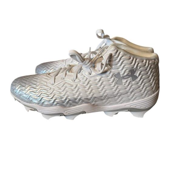 Under Armour NEW Mens Football Cleats Shoes Spotlight Hammer 8.5 White Gray - Picture 5 of 6